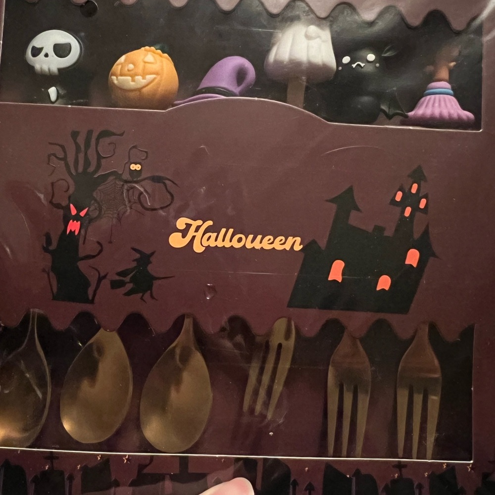 Halloween Themed Party Cutlery Set - Gold
